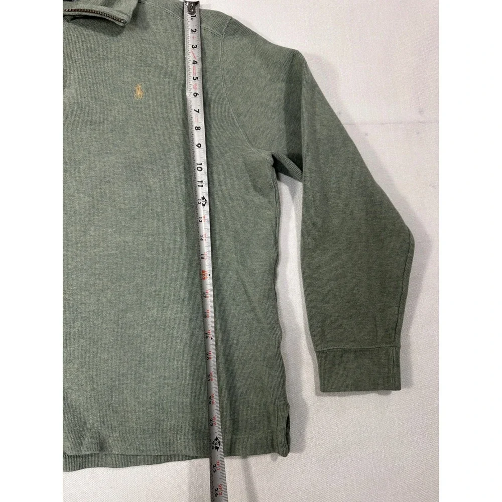 Polo Ralph‎ Lauren Mens Large Sage Green Quarter Zip Cotton Pullover Sweater L